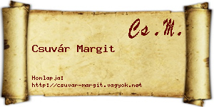 Csuvár Margit névjegykártya